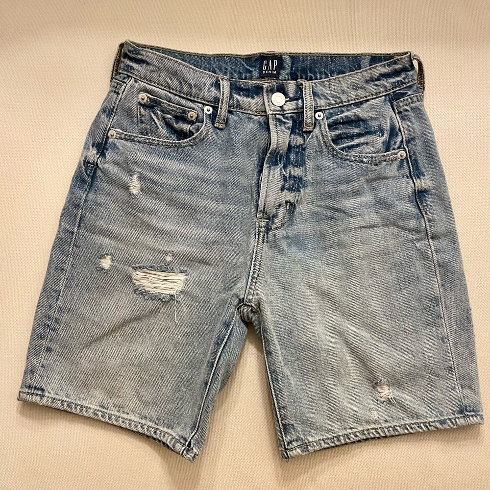 Gap Bermuda Distressed denim shorts
